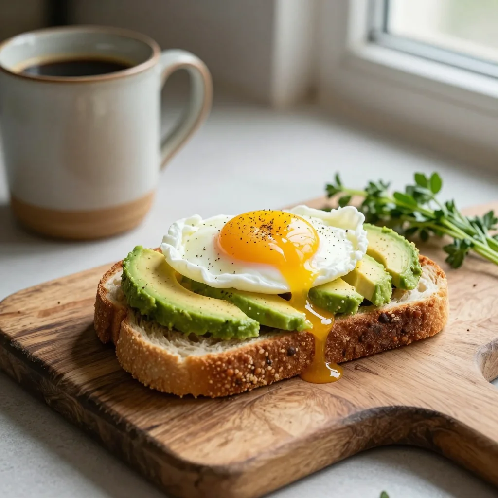 Avocado Toast with Poached Egg and Everything Bagel Seasoning