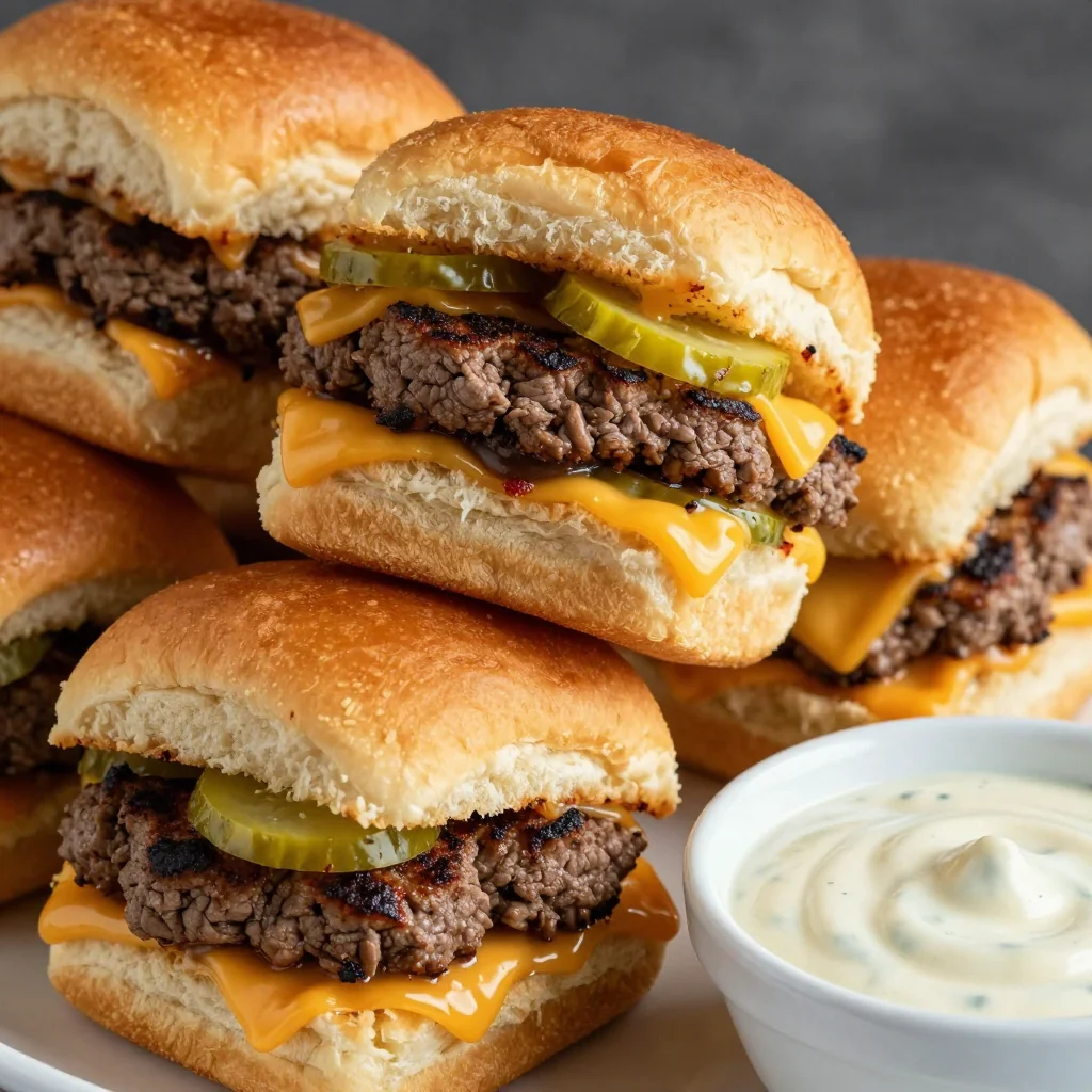 NFL Playoff Sliders with Hawaiian Rolls and Pickles