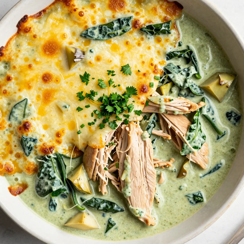 Healthy Slow Cooker Spinach and Artichoke Dip Chicken