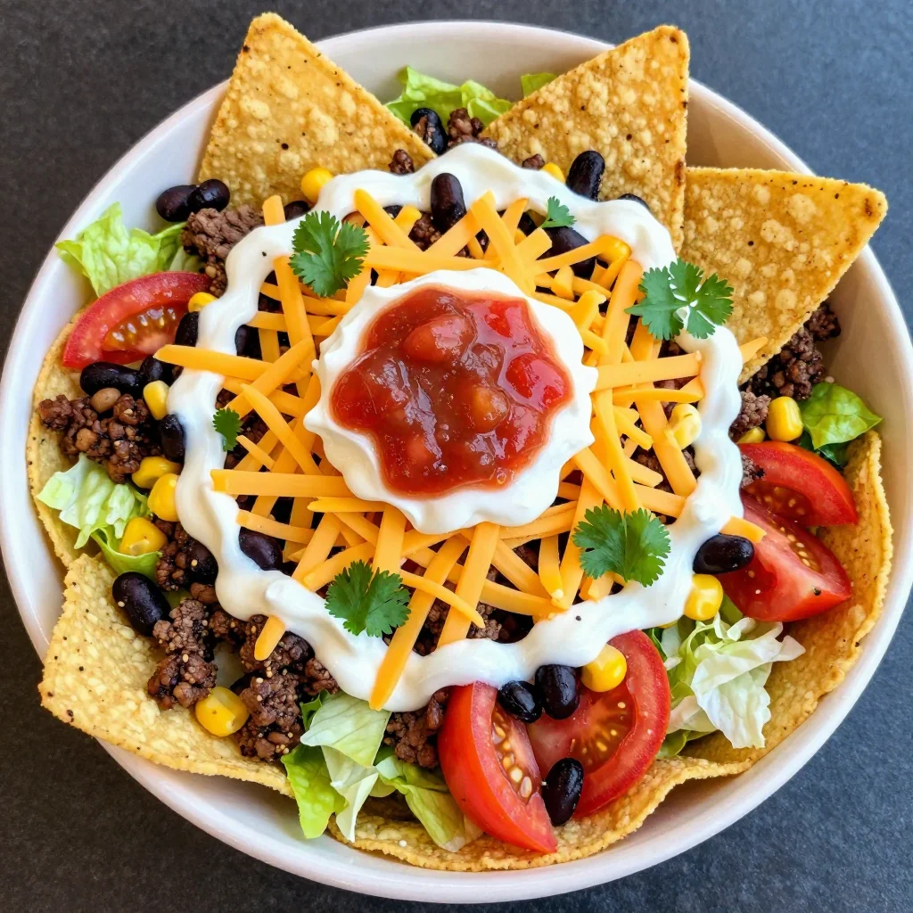 Kid-Friendly Taco Salad with Crunchy Tortilla Strips