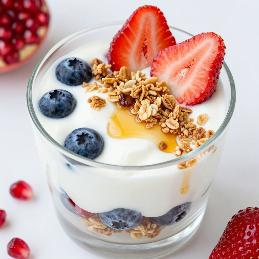 Healthy Greek Yogurt Parfait for New Year Breakfast