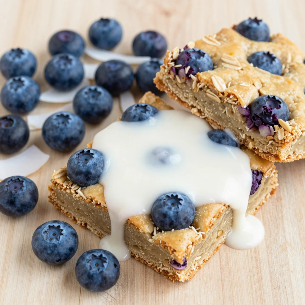 Blueberry Coconut Breakfast Bars for a Tropical Snack