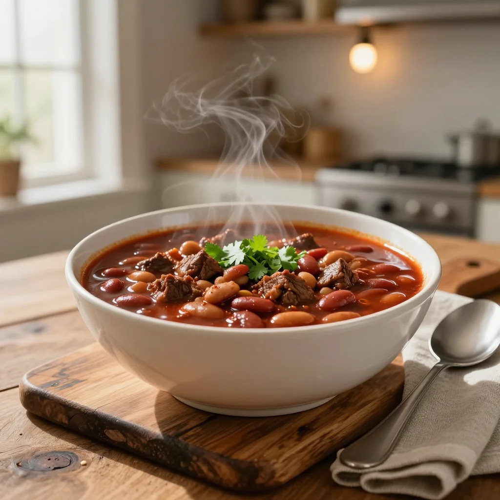 Chili with Beans and Beef Slow Cooker