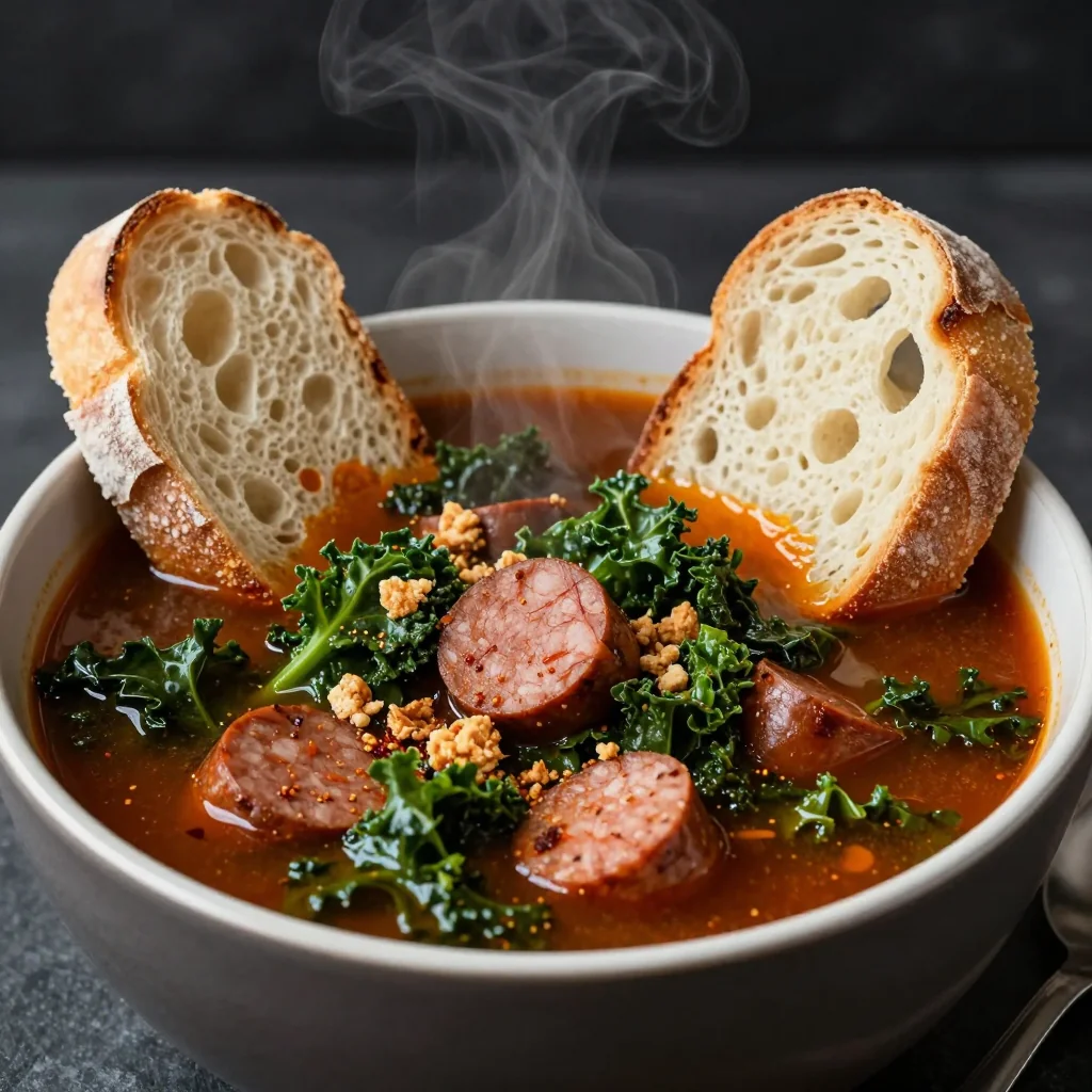 Spicy Sausage and Kale Soup That Fights Winter Blues