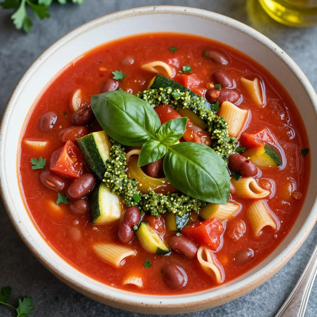 Hearty Minestrone with Pesto for a Healthy Winter Meal