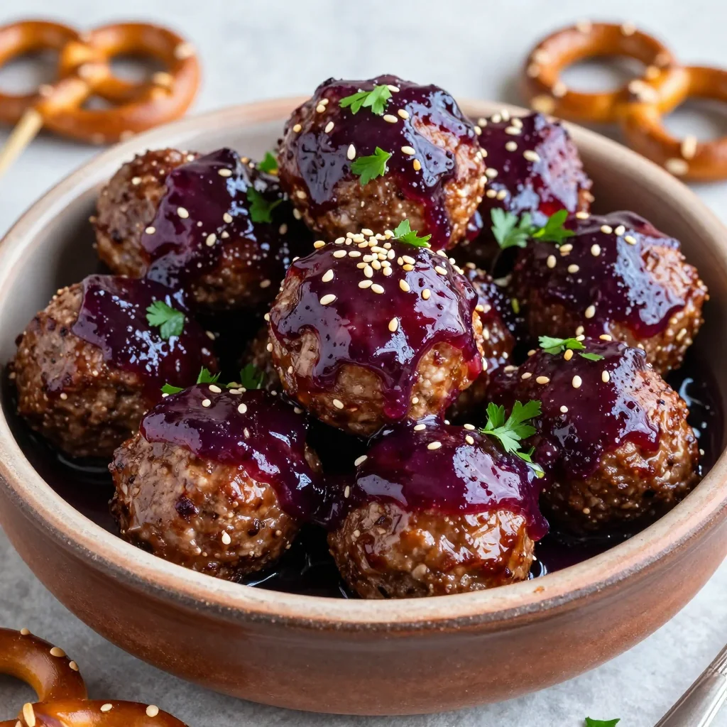 NFL Party Meatballs in Grape Jelly Sauce Lighter