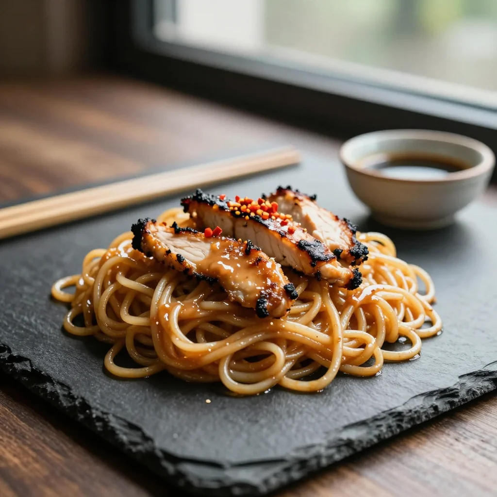 Thai Peanut Noodles with Grilled Chicken