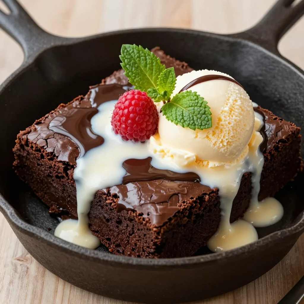 Indulgent Warm Brownie Skillet A La Mode Dessert