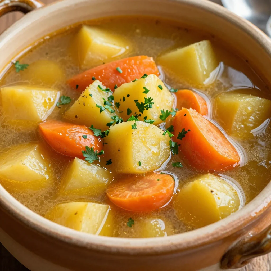 comforting slow cooker vegetable stew with potatoes and carrots