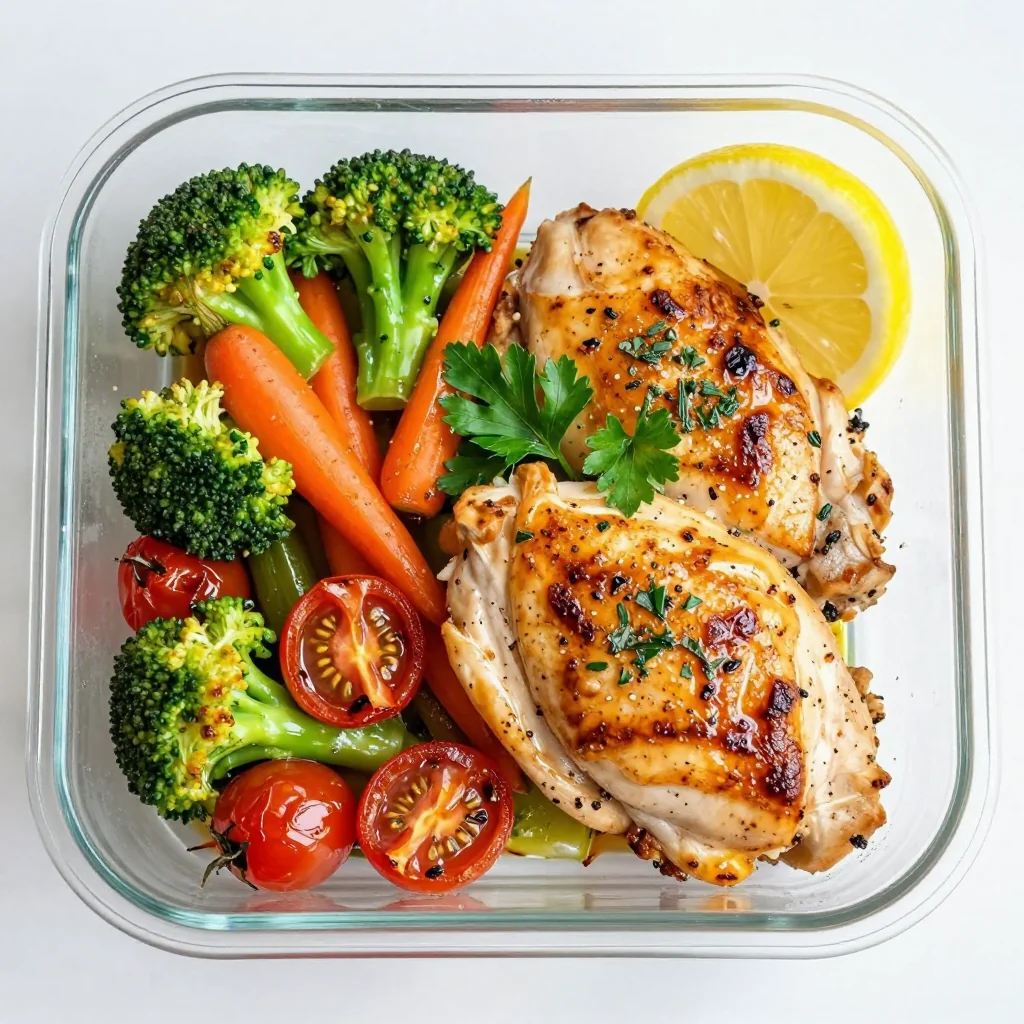 Meal Prep Lemon Garlic Chicken and Veggies
