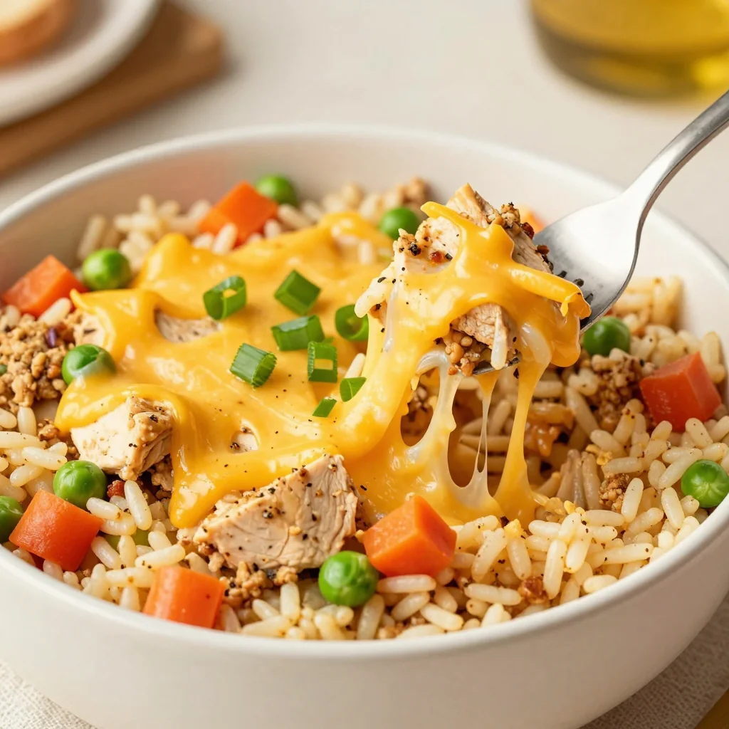 Kid-Friendly Cheesy Ground Chicken and Rice for Dinner