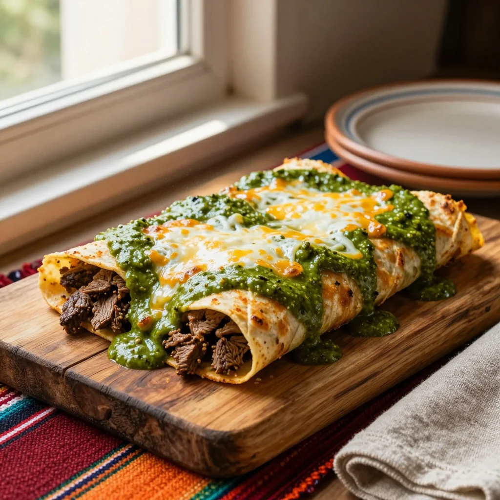 Beef Enchiladas with Green Chile Sauce