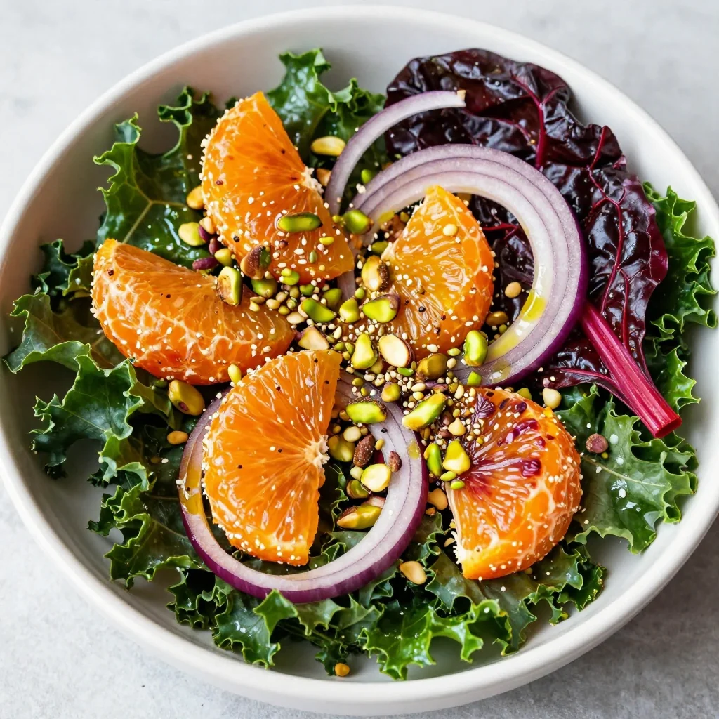 healthy citrus and kale salad with oranges for january detox