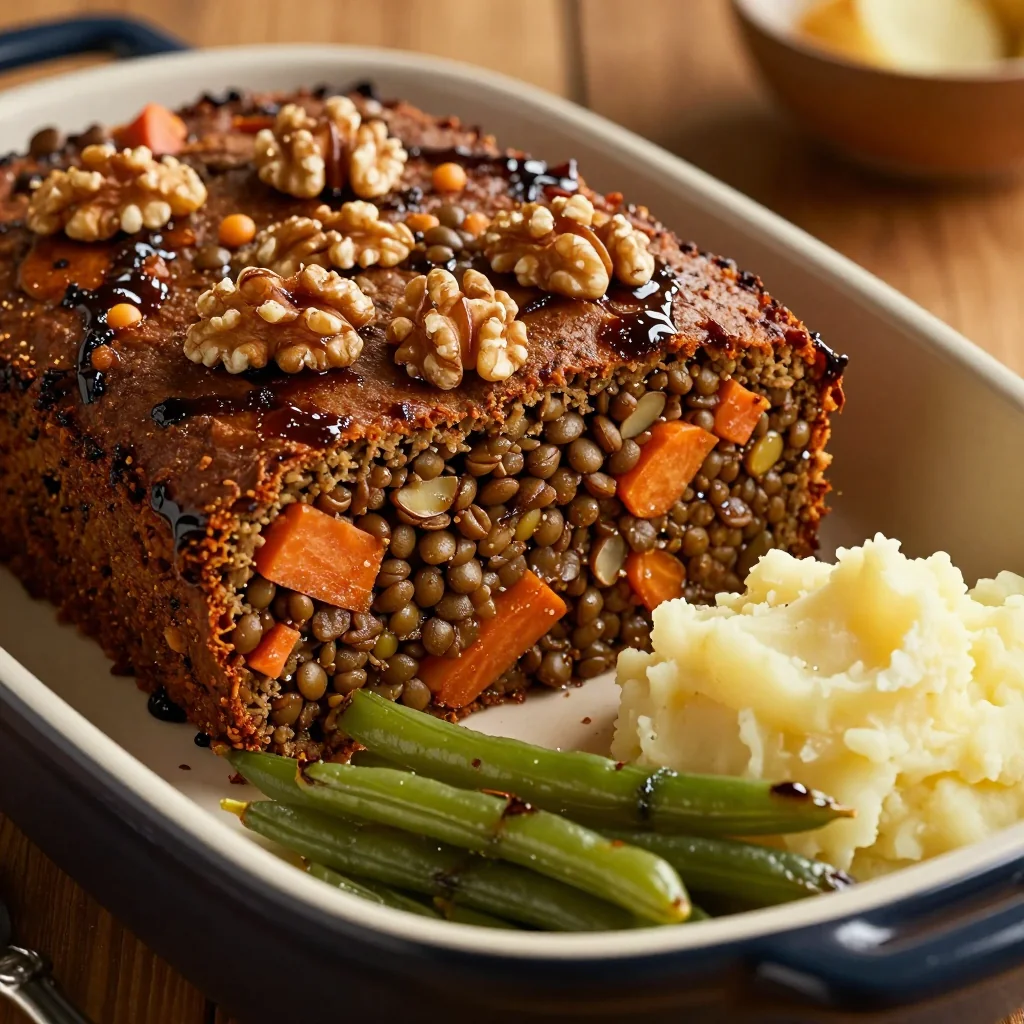 New Year's Day Slow Cooker Vegan Lentil Loaf