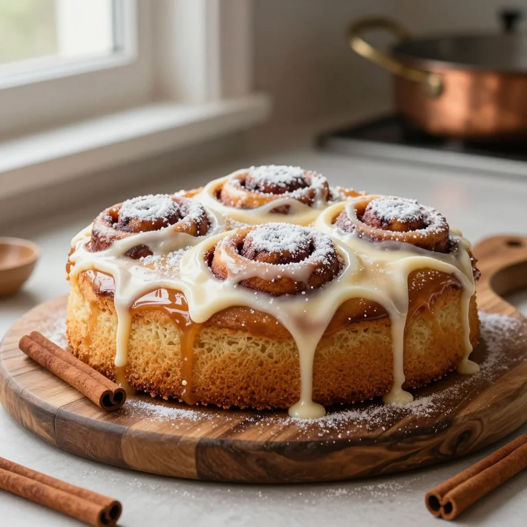 Cinnamon Roll Poke Cake