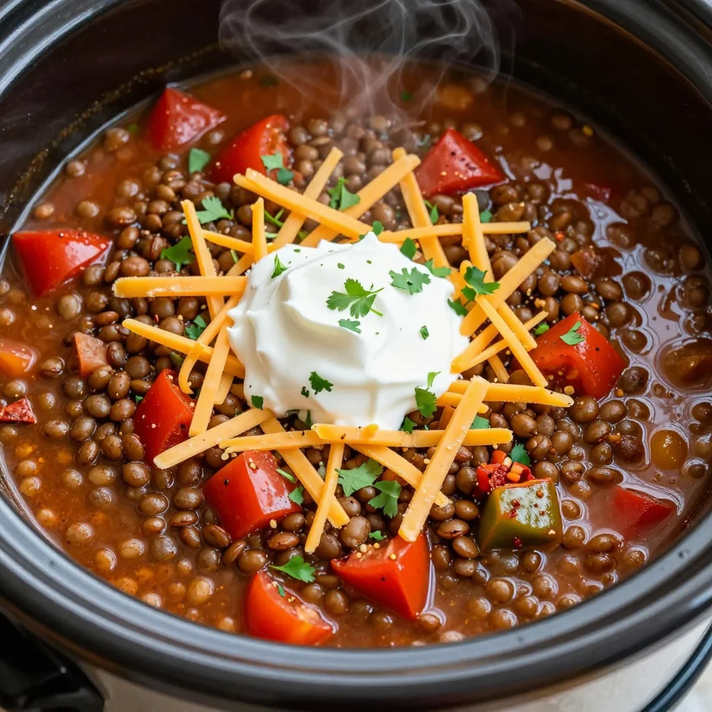 Easy Slow Cooker Lentil Chili for Busy Nights