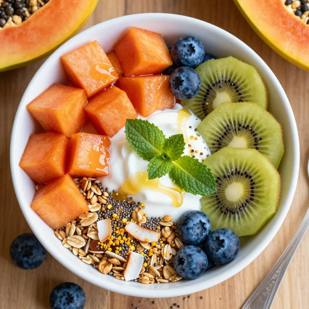 Tropical Detox Breakfast Bowl with Papaya and Granola
