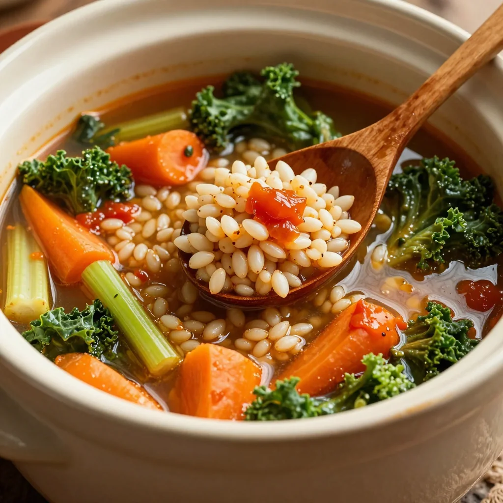 New Year's Day Slow Cooker Vegetable Soup with Barley