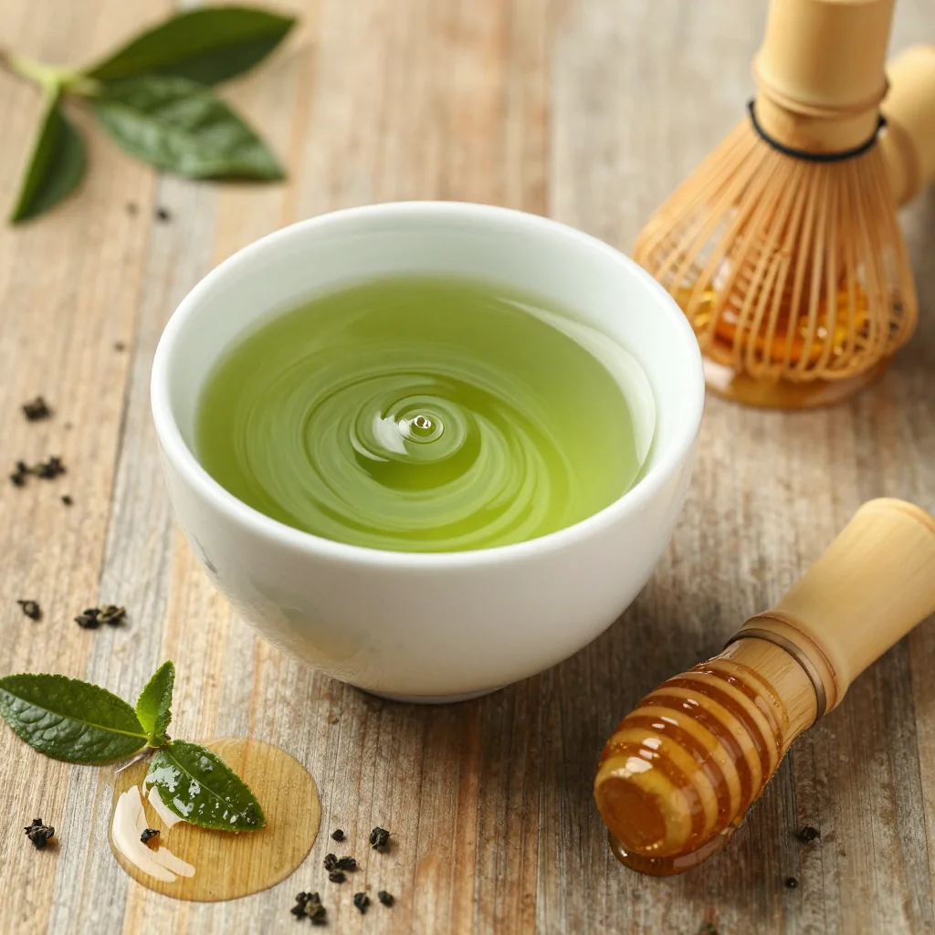 New Year's Day Green Tea and Honey for Wellness