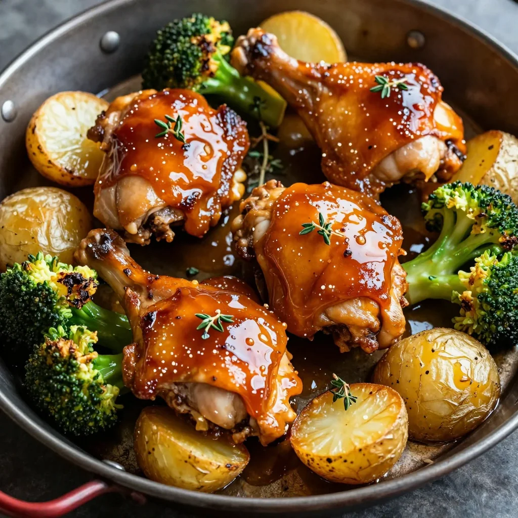 Quick Honey Mustard Chicken and Potatoes Sheet Pan