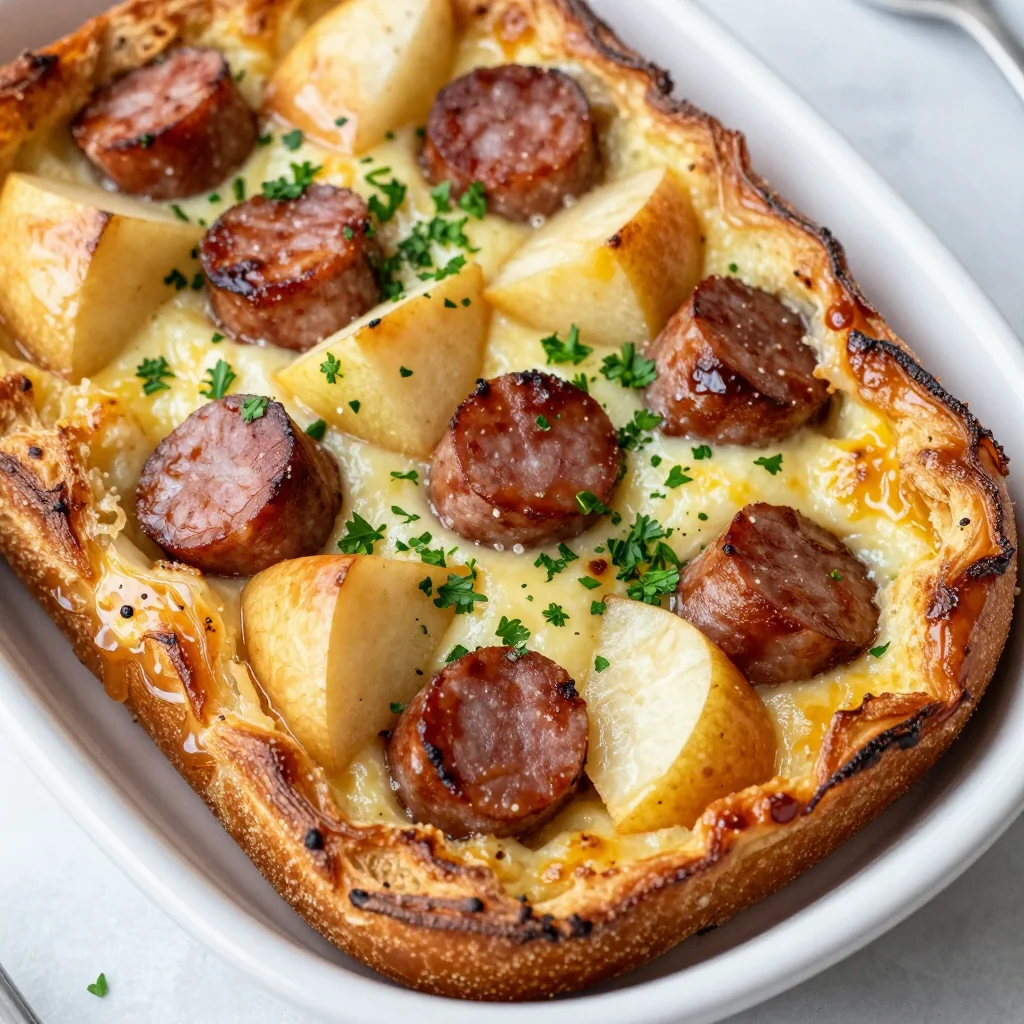 Freezer-Friendly Breakfast Breakfast Breakfast Sausage and Apple Breakfast Bake