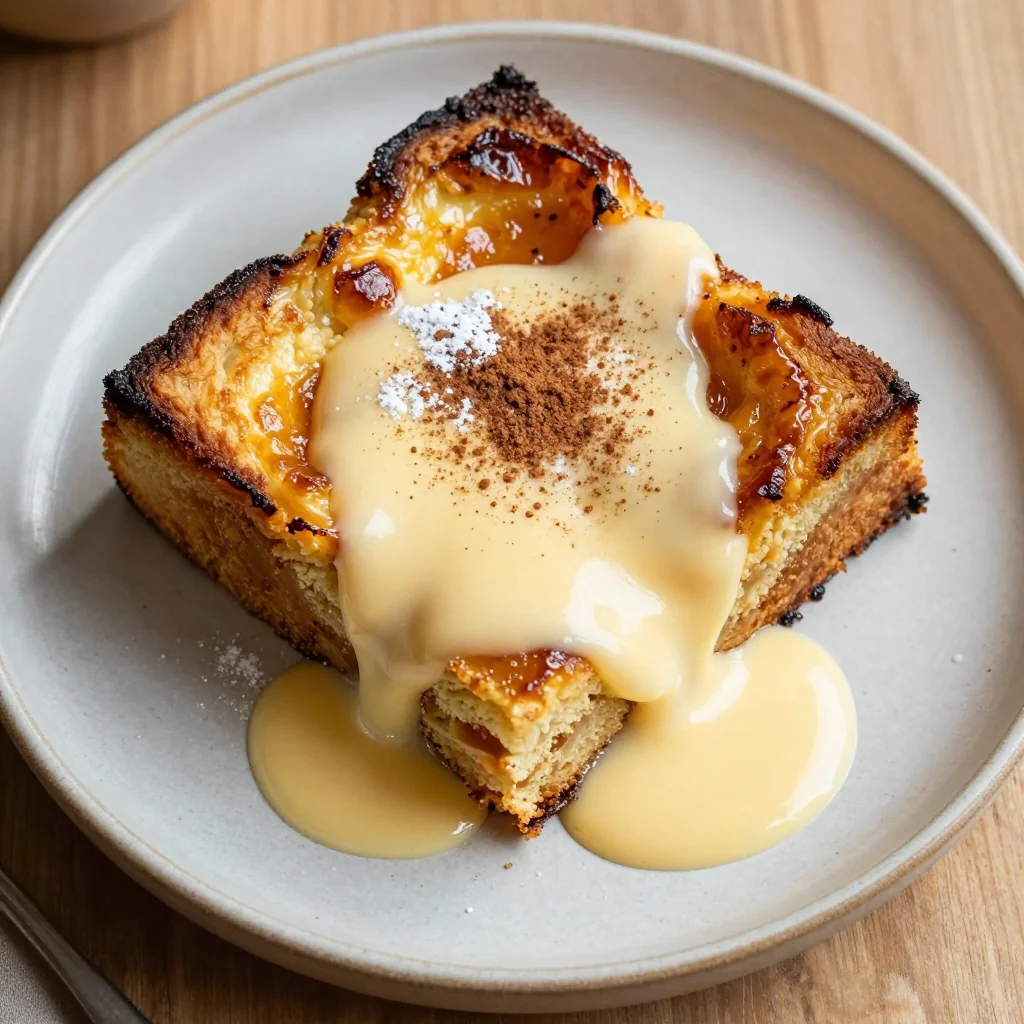 Indulgent Slow Cooker Breads Pudding with a Creamy Sauce