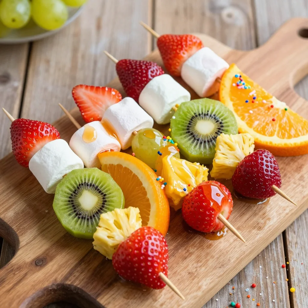 Rainbow Fruit Wands Fun Kid Party Dessert