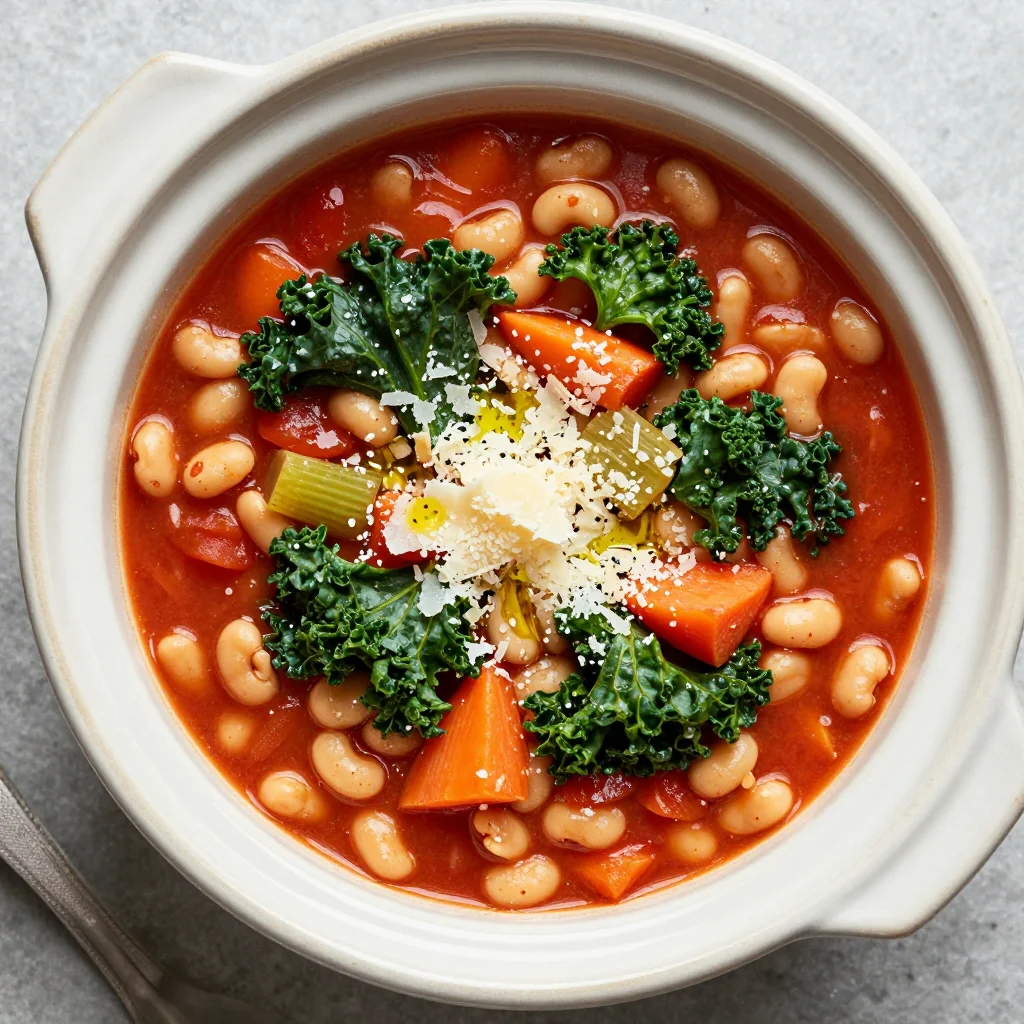New Year's Day Slow Cooker Minestrone with Kale and Beans