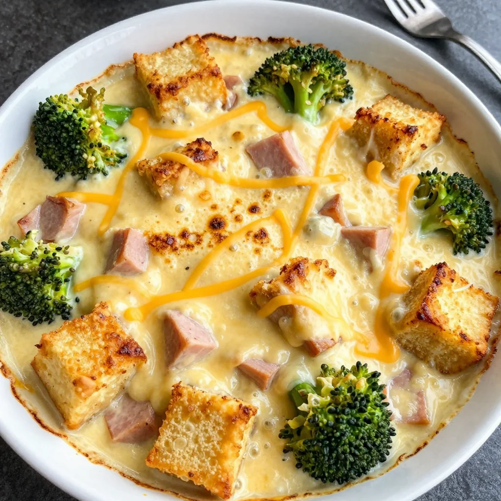 Cheesy Broccoli and Ham Bake for a Leftover Makeover