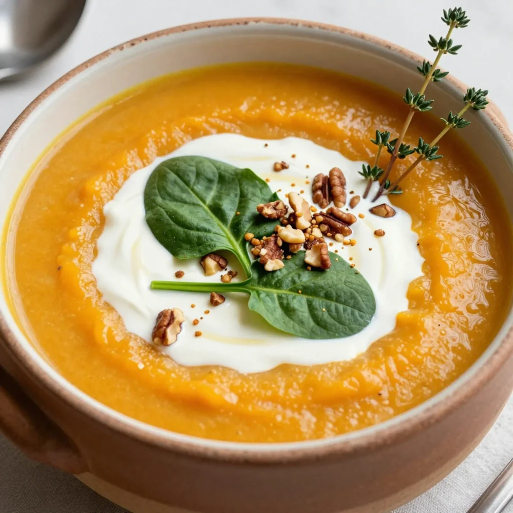 hearty sweet potato and spinach soup for warm family meals in january