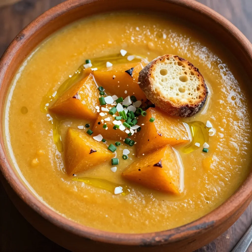 creamy onepot roasted squash and potato soup with fresh garlic