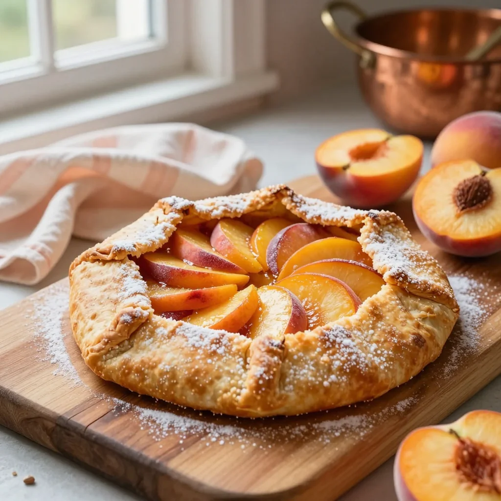 Fresh Peach Galette with Flaky Homemade Crust