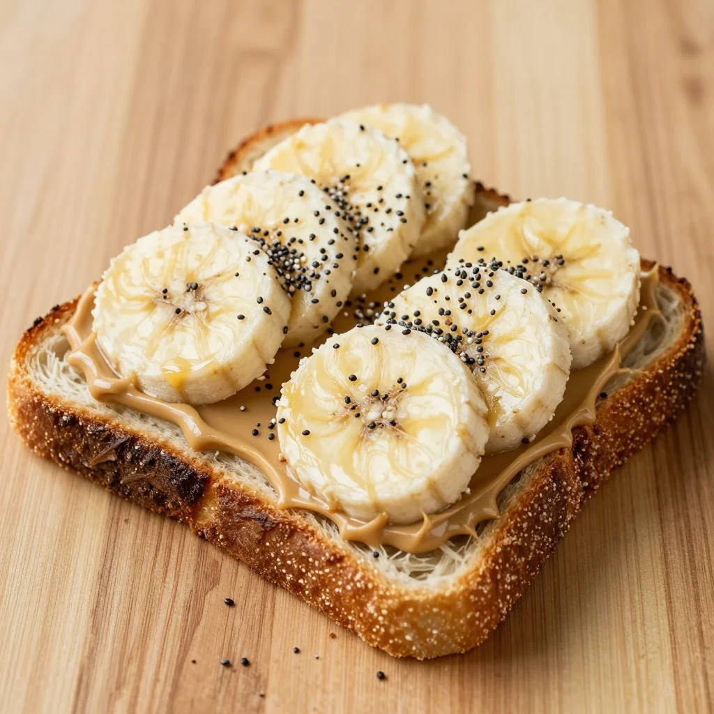 Clean Eating Almond Butter and Banana Toast with Chia Seeds