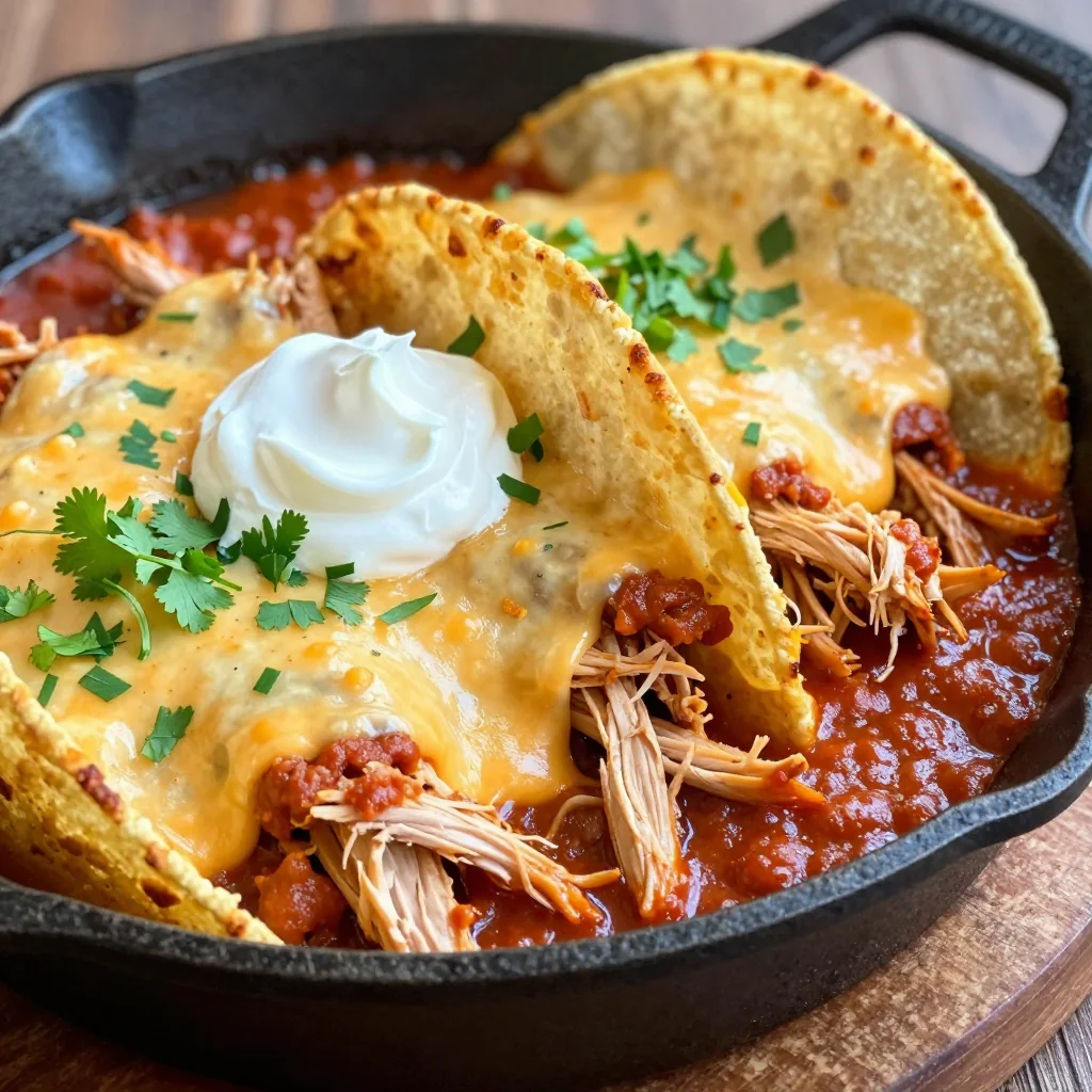 Easy Cheesy Chicken Enchilada Skillet Dinner