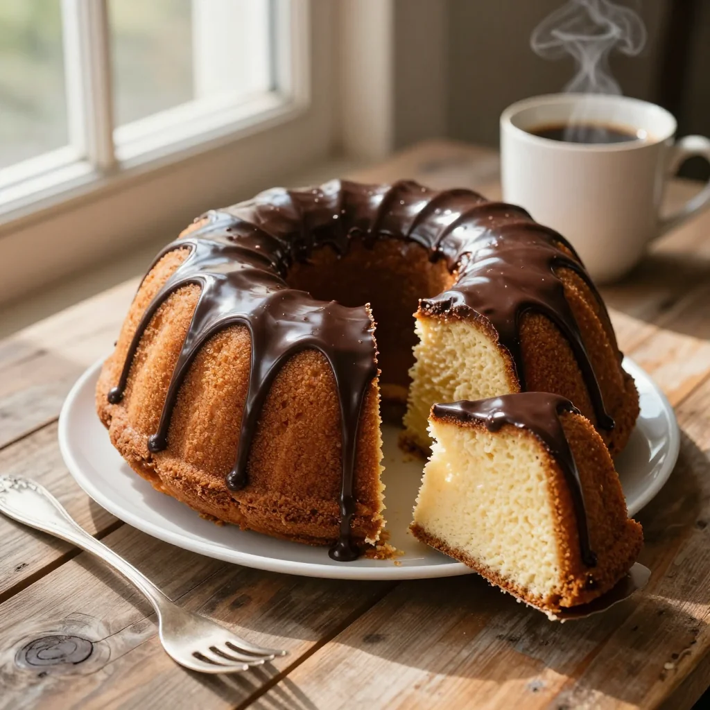 Irish Cream Bundt Cake with Chocolate Glaze