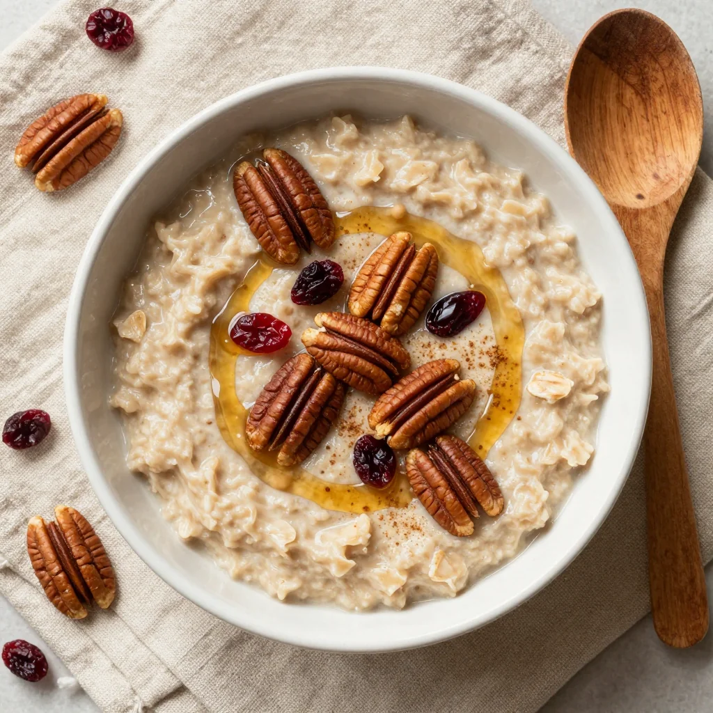 Warm Maple Oatmeal With Pecans for MLK Day Brunch Vibes