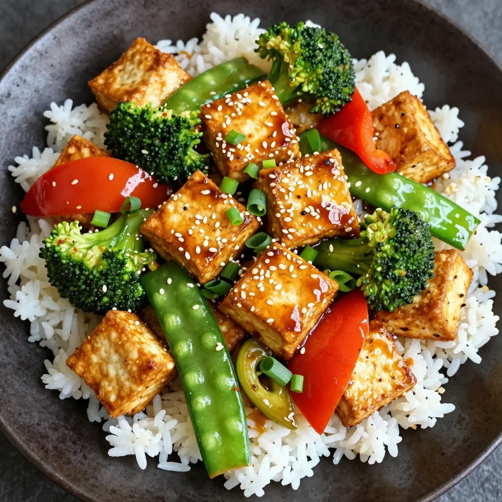 Budget Dinner Crispy Tofu Stir Fry with Vegetables