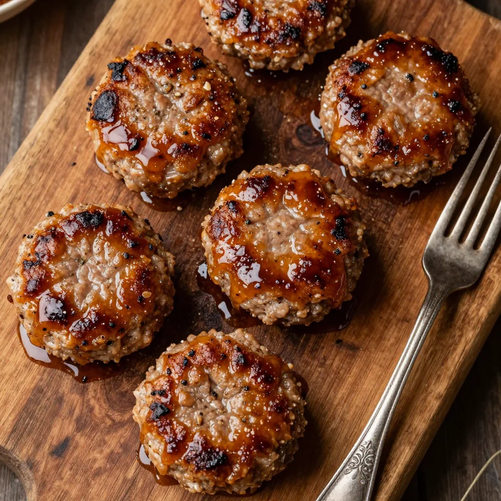 Freezer Prep Breakfast Sausage Patties with Maple Glaze