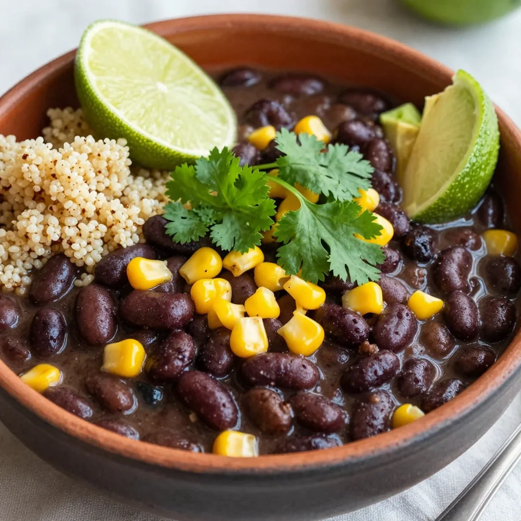 Hearty Black Bean Stew with Corn for Clean Eating