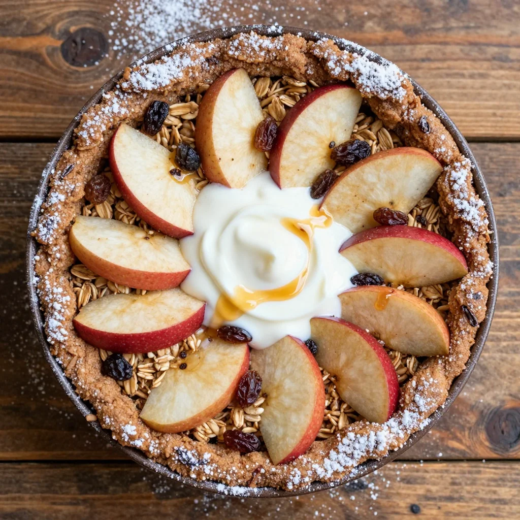 Warm Apple Cinnamon Oatmeal Bake for New Year Breakfast