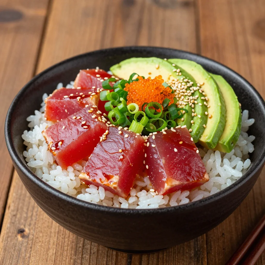 New Year's Day Ahi Tuna Poke Bowls with Sesame and Avocado