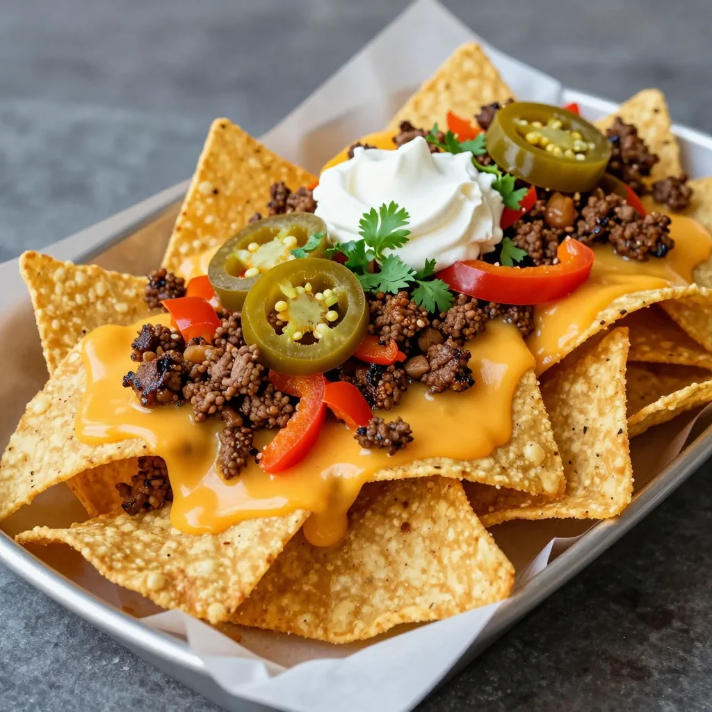 Quick NFL Playoffs Nachos with Pantry Cheese
