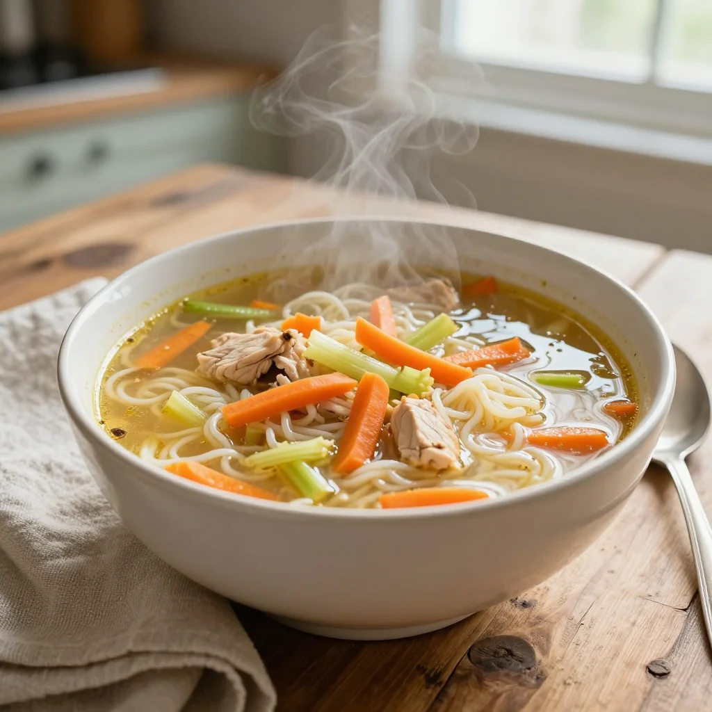 Chicken Noodle Soup with Carrots and Celery