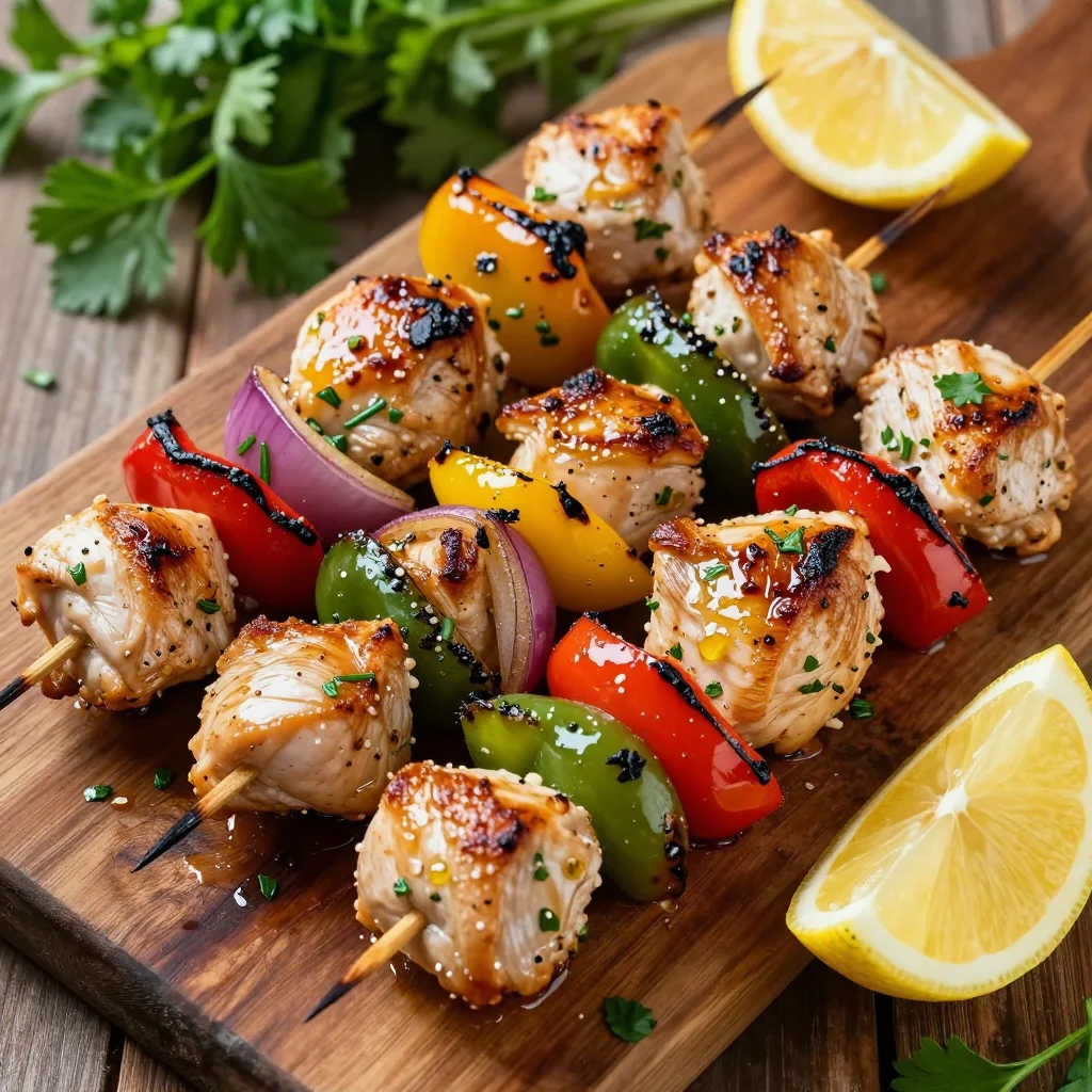 New Year's Day Meal Prep Chicken and Veggie Skewers