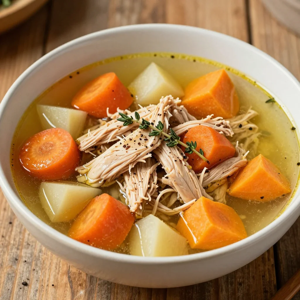 healthy onepot chicken and root vegetable soup for busy january evenings
