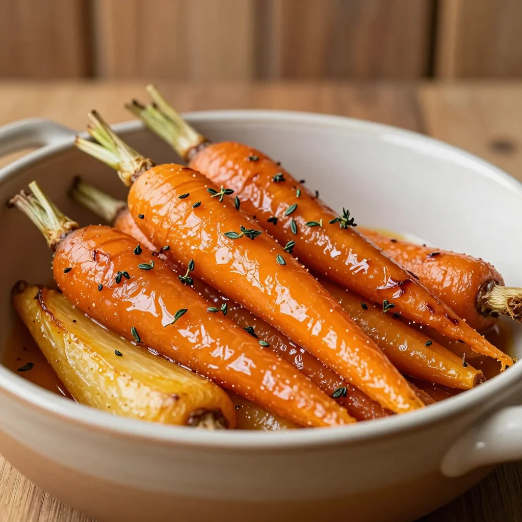 maple glazed carrots with fresh thyme for cozy winter family gatherings