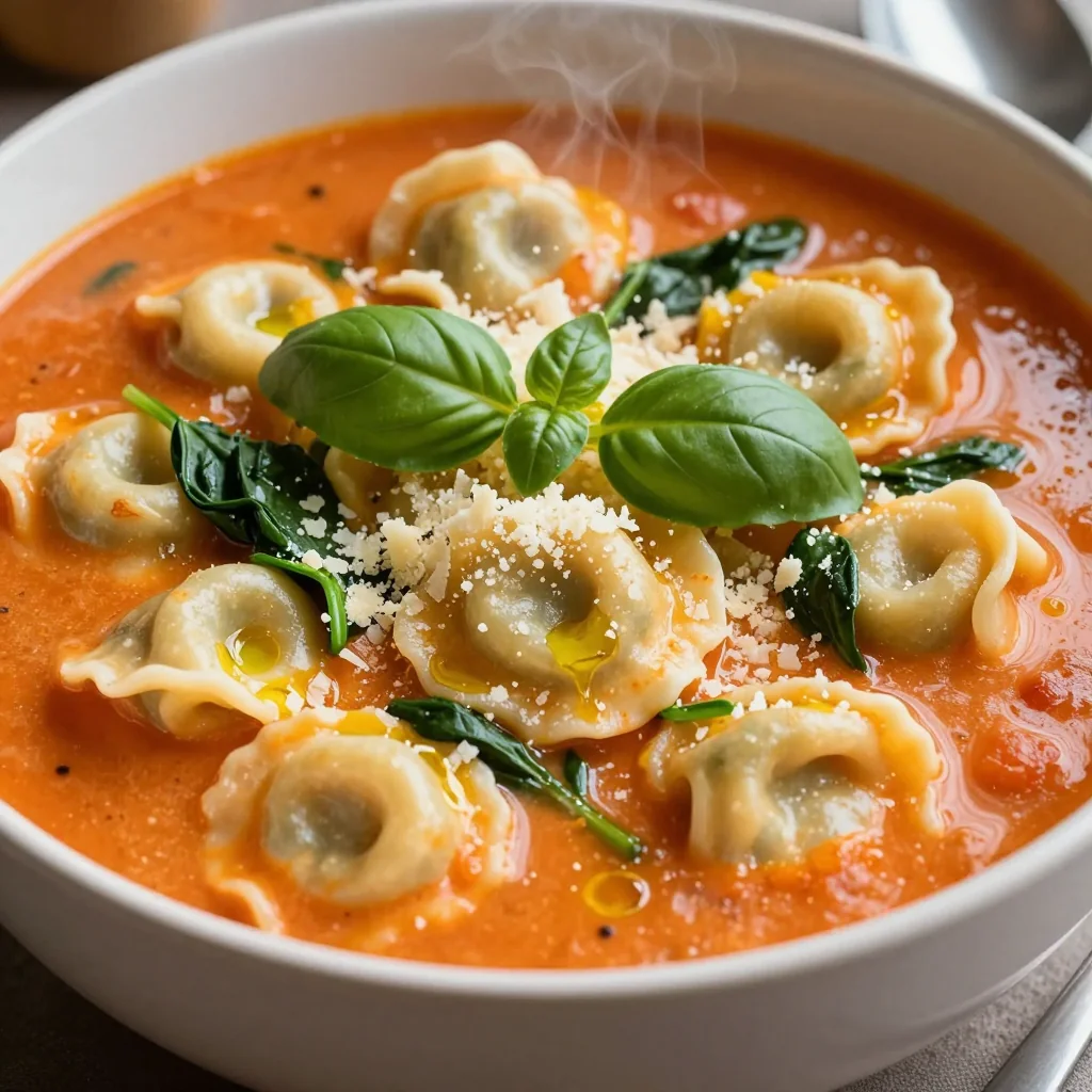 One Pot Creamy Tomato Tortellini Soup That Comforts