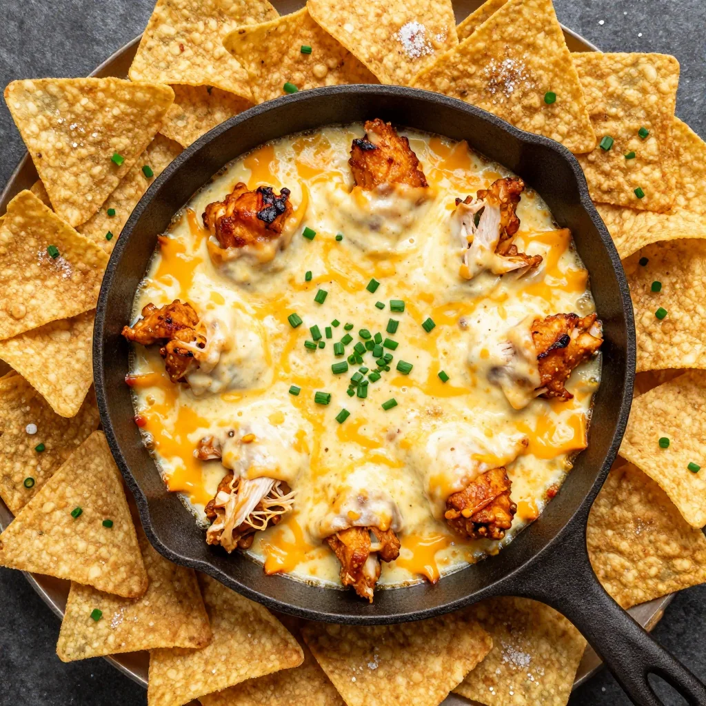 NFL Playoff Chicken Wing Dip with Tortilla Chips