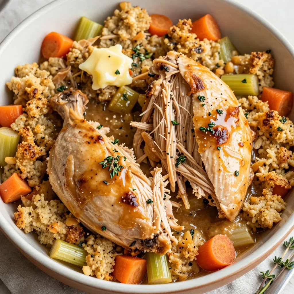 Easy Slow Cooker Chicken And Stuffing For New Year Dinner