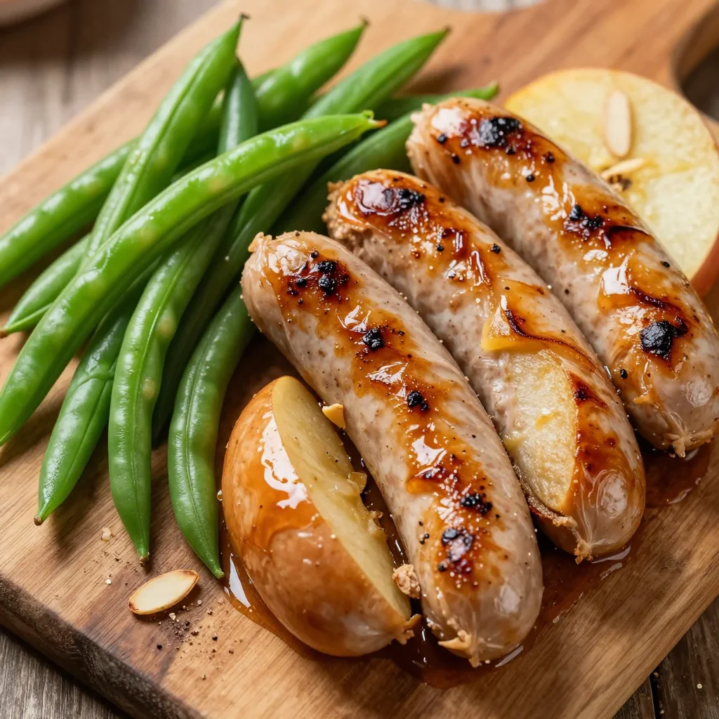 Healthy Chicken and Apple Sausage with Green Beans